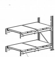 Доп. стеллаж с выкатными платформами (2 яруса)